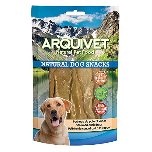 ARQUIVET Packung mit 12 Stück – Snack mit Dampf gedämpfte Entenbrust – 100 g – Natural Dog Snacks von Arquivet