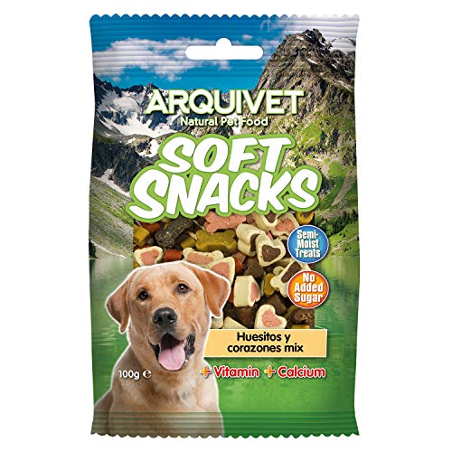 ARQUIVET Soft Snacks Knochen und Herzen Mix 100 g für Hunde - Snacks, Leckerlis, Leckereien, Leckerlis, Leckerlis und Belohnungen für Hunde - Nahrung zur Ergänzung Ihrer Ernährung von Arquivet
