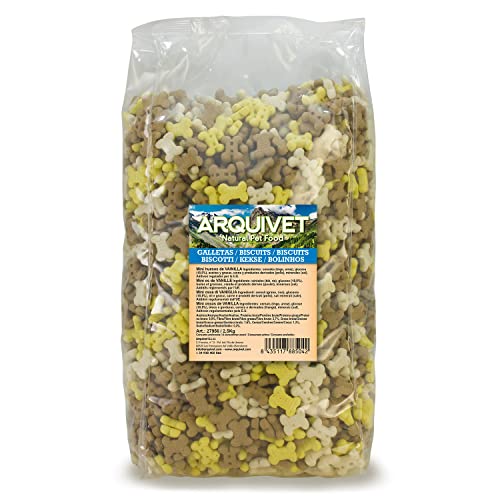 Arquivet, Biscuits, Hundekekse, Snacks für Hunde, Mini Vanilleknochen, Leckereien, Leckereien und Leckereien, Ergänzungsfuttermittel, 2,5 kg von Arquivet