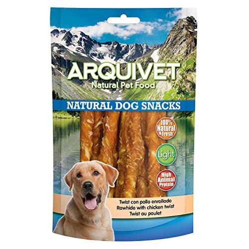 Arquivet, Twist mit Hühnchen, gerollt, Natural Dog Snacks, 13 cm, 100 g von Arquivet