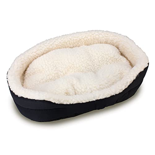 Arquivet Kaninchenbett - Plüschtier für Kaninchen - weiches und warmes Bett - Hängematte für Kaninchen und kleine Säugetiere - Schwarz - 40 x 24 x 12 cm von Arquivet