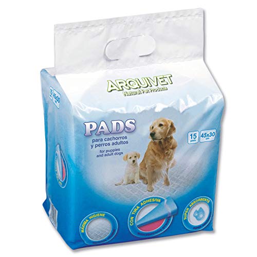 Arquivet, Super saugfähige Hundepads, Pädagogische Hygieneunterlagen für Hunde, Einweg-Unterlagen, Hygienematte für Hunde, 15 Stück, 30 x 45 cm von Arquivet