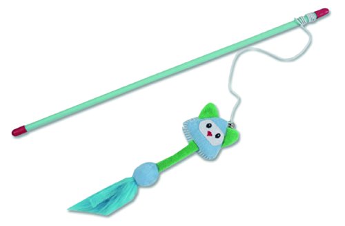 Arquivet Maus-Stick aus blauem Stoff, 47 cm, für Katzen, Spielzeug und Zubehör, Unterhaltung für Haustiere, Blickfang Ihrer Katze beim Spielen von Arquivet