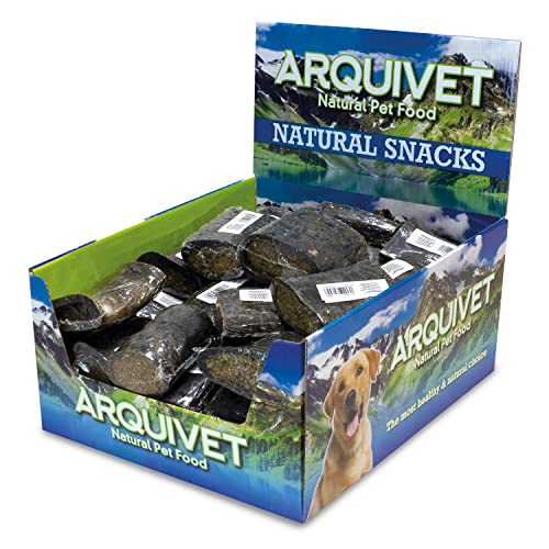Arquivet Büffelhorn gefüllt mit Büffelleber – 8 cm – Box mit 20 Stück – 2.000 g – natürliche Leckereien für Hunde von Arquivet