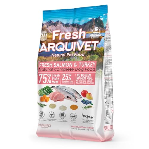Arquivet Frischer Lachs und Truthahn 2,5 kg Halbfeuchtfutter für Hunde mit Lachs und Truthahn von Arquivet