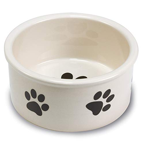 Arquivet Futternapf aus Keramik für Hunde oder Katzen, Pfotenstil, Futterbehälter für Haustiere, Futterschale aus Keramik für Hunde und Katzen, 12 cm von Arquivet