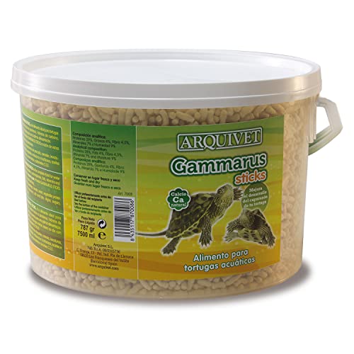 Arquivet Gammarus Sticks – Nahrung für Schildkröten-Sticks – natürliche Ernährung für Wasserschildkröten – Futter für Wasserschildkröten, schwimmendes Futter für Schildkröten, 780 g, 7.500 ml von Arquivet