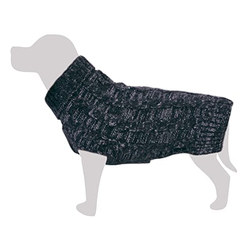 Arquivet Geflochtener Strickpullover, Graphitschwarz, XL/40 cm, Hundekleidung, schützt vor Kälte, Accessoires - Mäntel, Sweatshirts, Pullover, Westen, Jacken, Pullover, Wasserdicht und mehr von Arquivet