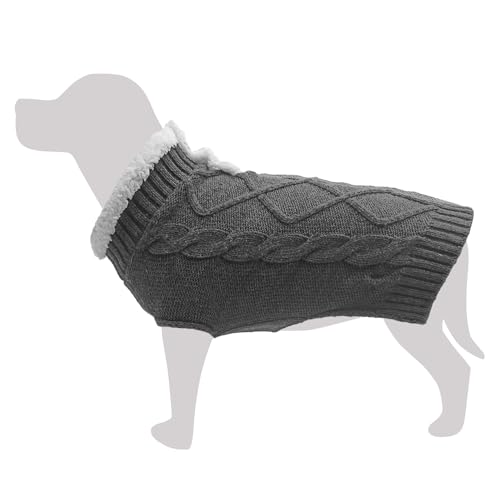 Arquivet Hundepullover Moncayo Schwarz Weiß Kragen XL 40cm Kälteschutz Hundepullover von Arquivet