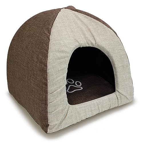 Arquivet - Iglu Braun und Beige für Hunde mit Fußabdruck 40 x 40 x 45 cm - Schlafhilfe für Hunde - Zubehör für Haustiere Arquivet - Iglu Braun und Beige für Hunde mit Fußabdruck 40 x 40 x 45 cm - Schlafhilfe für Hunde - Zubehör für Haustiere von Arquivet