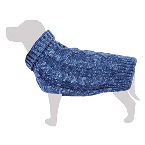 Arquivet Indigoblau Geflochtener Strickpullover - L/35cm - Hundebekleidung - Helfen Sie, sie vor Kälte zu schützen - Zubehör - Mäntel, Sweatshirts, Pullover, Pullover, Regenmäntel und mehr von Arquivet