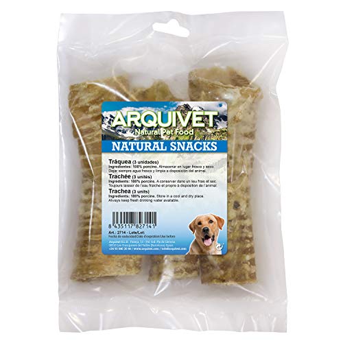 Arquivet Luftröhre für Hunde, 3 Stück, 100% natürliche Snacks für Hunde - Auszeichnungen, Belohnungen, Leckereien, Leckereien, Hundeleckereien - Hundefutter - Ergänzungsfutter von Arquivet
