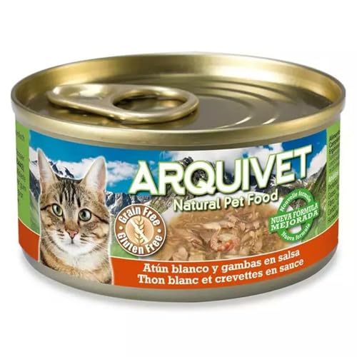 Arquivet Nassfutter für Katzen mit weißem Thunfisch in Sauce und Garnelen 110 g von Arquivet