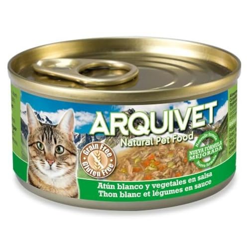 Arquivet Nassfutter für Katzen mit weißem Thunfisch in Sauce und Gemüse 110 g von Arquivet