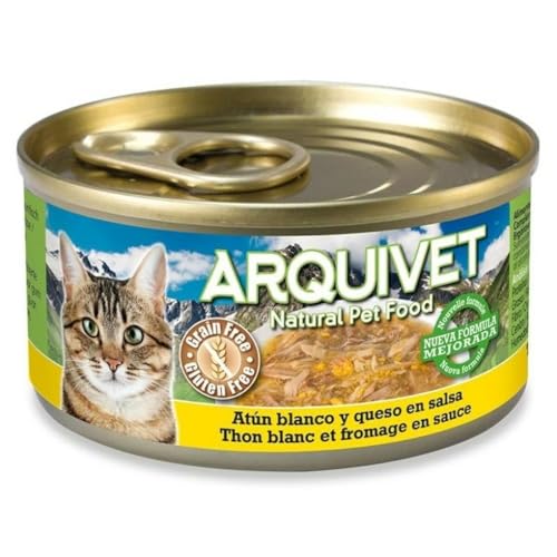 Arquivet Nassfutter für Katzen mit weißem Thunfisch in Sauce und Käse 110 g von Arquivet
