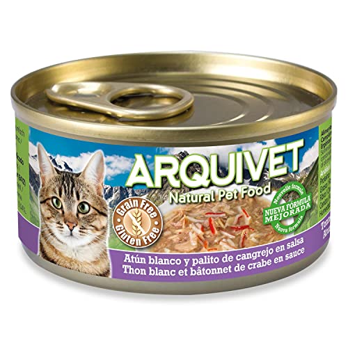Arquivet Nassfutter für Katzen mit weißem Thunfisch in Sauce und Krabbenstäbchen 110 g von Arquivet