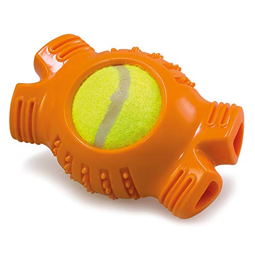 Arquivet Orange Knochen mit Tennisball - Hundespielzeug - 13 cm von Arquivet