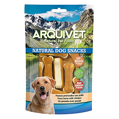 Arquivet Packung mit 12 Stück, Snacks aus gepresstem Knochen mit Hühnchen, 100 g – Natural Dog Snacks von Arquivet