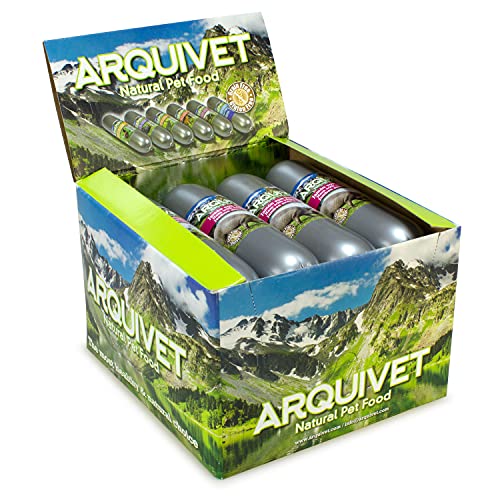 Arquivet Packung mit 12 Stück Natural Wet Food Schinken mit Gemüse, 500 g, Wurst aus Schinken und Gemüse für Hunde, Nassfutter für Hunde, hochwertige Zutaten von Arquivet