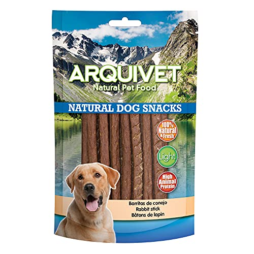 Arquivet Packung mit 12 Stück – Snack Kaninchenstäbchen – 100 g – Natural Dog Snacks von Arquivet