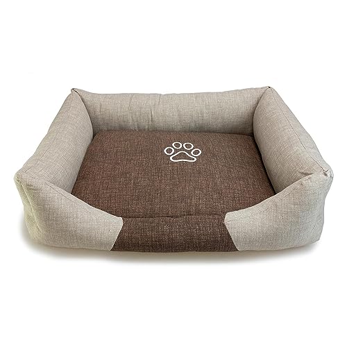 Arquivet - Quadratisches braunes und beiges Hundebett mit Fußabdruck 55 x 46 x 17 cm - Hundebett - Hundezubehör Arquivet - Quadratisches braunes und beiges Hundebett mit Fußabdruck 55 x 46 x 17 cm - Hundebett - Hundezubehör von Arquivet