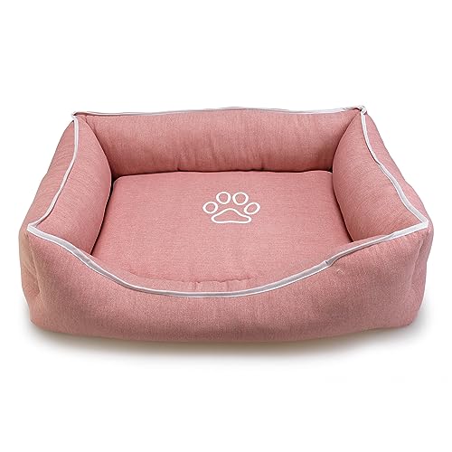 Arquivet - Rosa quadratisches Hundebett mit Fußabdruck und Paspelierung, 70 x 55 x 19 cm -Hundebett - Hundezubehör Arquivet - Rosa quadratisches Hundebett mit Fußabdruck und Paspelierung, 70 x 55 x 19 cm -Hundebett - Hundezubehör von Arquivet