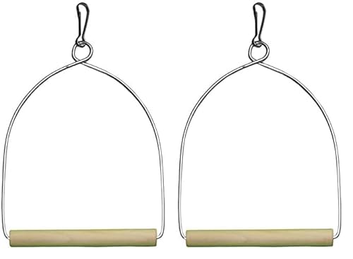 Arquivet Schaukel aus Metall und Holz für Vögel, 12 cm, Vogelspielzeug, Zubehör für Vögel, Schaukel für Papageien, Wellensittiche, Agapornis, Zubehör für Vogelkäfig (Packung mit 2) von Arquivet