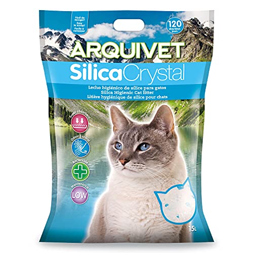 Arquivet Silica Crystal Pack 2 x 15 Liter Katzenstreu Katzenstreu Katzenstreu Katzenstreu Katzenstreu, Saugfähigkeit, hilft Gerüche und Bakterien zu entfernen von Arquivet