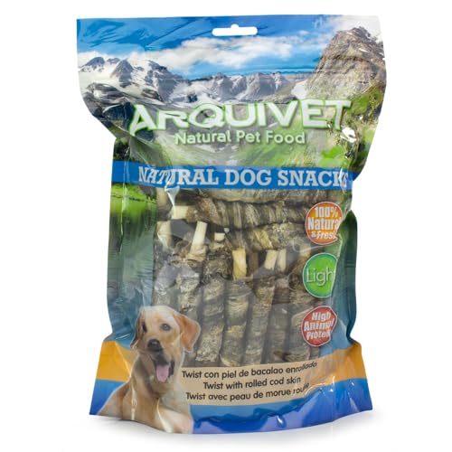Arquivet - Twist mit gerollter Kabeljauhaut - 13 cm (1 kg) - Natürliche Snacks für Hunde von Arquivet