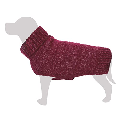 Strickpullover mit Bordeaux-Melierung, Größe S / 25 cm, Kleidung für Hunde, schützt vor Kälte, Zubehör für Haustiere, Mäntel, Sweatshirts, Pullover, Westen, Jacken, Pullover, wasserdicht und mehr von Arquivet