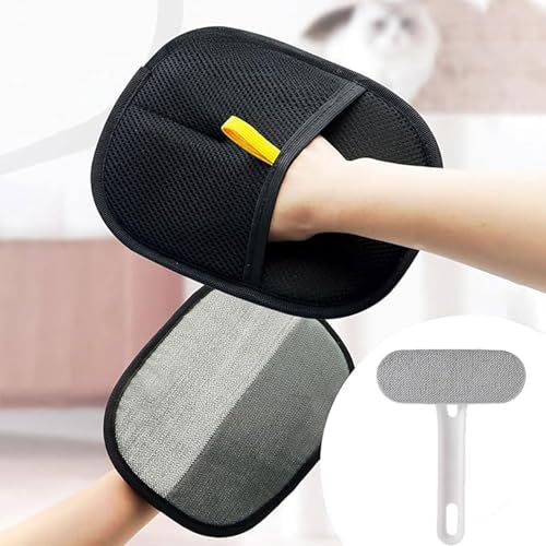 Haustier-Pflegehandschuhe, doppelseitige Haustierhaarentfernungshandschuhe, Katzen- und Hundehaarentferner für Möbel, Couch, Teppich, Kleidung und Bettwäsche, tragbar, für mehrere Oberflächen Haustier-Pflegehandschuhe, doppelseitige Haustierhaarentfernungshandschuhe, Katzen- und Hundehaarentferner für Möbel, Couch, Teppich, Kleidung und Bettwäsche, tragbar, für mehrere Oberflächen von Arrebol