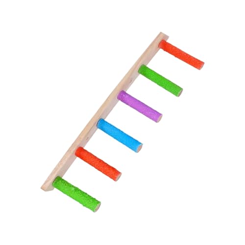 Arroopu Papageienleiter - Schaukelnde Holzleiter Für Vogelkäfig Mit Robustem Design | Multifunktionale Krallenpflege, Spielzeug Zur Unterhaltung Gegen Federpicken & Tägliche Bewegung von Arroopu