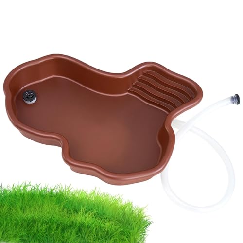 Arrovarp 31 x 25 x 5 cm großer Reptilien-Wassernapf, Reptilien-Futternapf, Reptilien-Badeschüssel mit Rampe, extra große Schildkröten-Wasserschale, Eidechsen, Lebensraum für Bartdrachen von Arrovarp