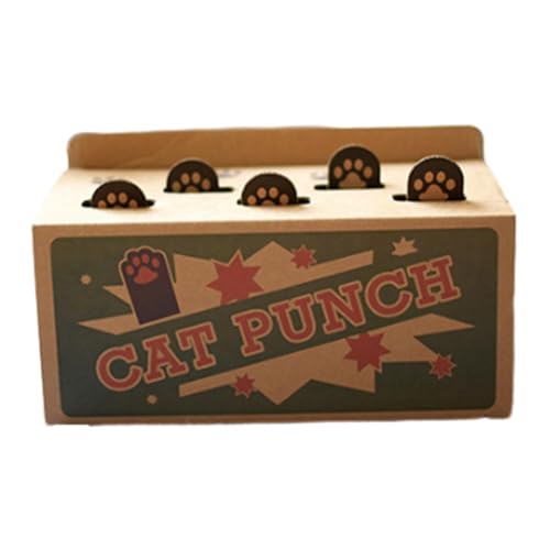 Arrovarp Kitten Whack Mole Spielzeug, Cat Whack Mole Spiel - Katzen-Anreicherungsspielzeug,Safe Fun Box Paws Scratcher, Katzen-Puzzlespielzeug, interaktives Box-Mäuse-Fangspiel gegen Langeweile, von Arrovarp