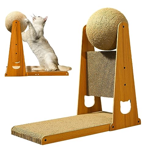 Arrovarp L Form Katzenkratzbaum - Stilvoller vertikaler Katzenkratzbaum mit Katzenkratzball - Vertikaler Katzenkratzbaum, Kratzfestes Katzenkratzbrett zum Schutz von Couch Sofa Arrovarp L Form Katzenkratzbaum - Stilvoller vertikaler Katzenkratzbaum mit Katzenkratzball - Vertikaler Katzenkratzbaum, Kratzfestes Katzenkratzbrett zum Schutz von Couch Sofa von Arrovarp