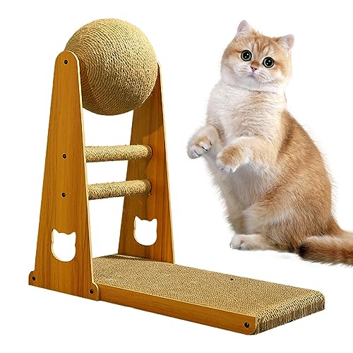 Arrovarp L Shape Cat Scratcher, Stylish Vertical Cat Scratching Post with Cat Scratcher Ball, Scratch-Proof Sisal Cat Scratcher Toy, Cat Bed Detachable Cat Toy for Indoor Cats Arrovarp L Shape Cat Scratcher, Stylish Vertical Cat Scratching Post with Cat Scratcher Ball, Scratch-Proof Sisal Cat Scratcher Toy, Cat Bed Detachable Cat Toy for Indoor Cats von Arrovarp