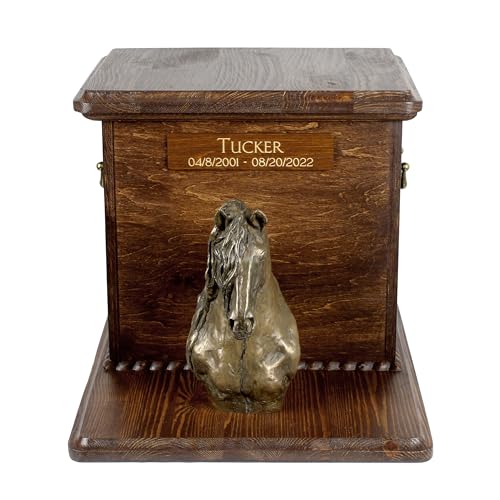 Art-Dog Big Urn for Horse Ashes - Handgemachtes Hölzernes Denkmal mit Kaltgegossener Bronzestatue - Pferde-Gedächtnisurne mit Skulptur - 9.4 x 7.3 x 8.9 - Friesenpferd Art-Dog Big Urn for Horse Ashes - Handgemachtes Hölzernes Denkmal mit Kaltgegossener Bronzestatue - Pferde-Gedächtnisurne mit Skulptur - 9.4 x 7.3 x 8.9 - Friesenpferd von Art-Dog