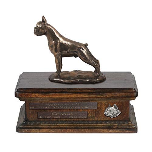 Art-Dog Custom Dog Sitting Statue Memorial Urn - Handmade Cold Cast Bronze on Birch Base – Sturdy and Stylish Urn for Dog’s Ashes – 8.3x11.4x8.7 – 5l – Boxer I Art-Dog Custom Dog Sitting Statue Memorial Urn - Handmade Cold Cast Bronze on Birch Base – Sturdy and Stylish Urn for Dog’s Ashes – 8.3x11.4x8.7 – 5l – Boxer I von Art-Dog