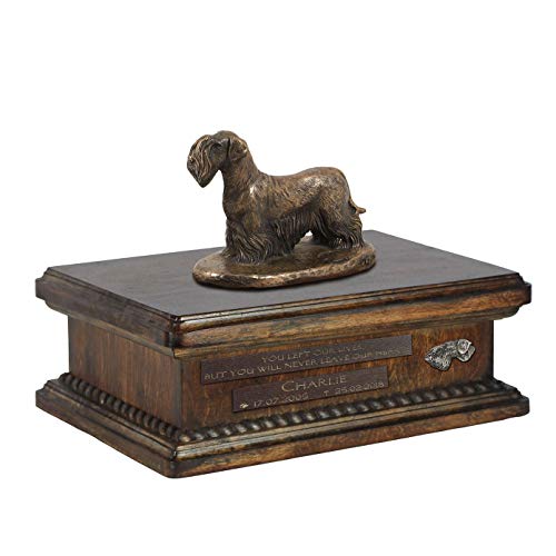 Art-Dog Custom Dog Sitting Statue Memorial Urn - Handmade Cold Cast Bronze on Birch Base – Sturdy and Stylish Urn for Dog’s Ashes – 8.3x11.4x8.7 – 5l – Cesky Terrier Art-Dog Custom Dog Sitting Statue Memorial Urn - Handmade Cold Cast Bronze on Birch Base – Sturdy and Stylish Urn for Dog’s Ashes – 8.3x11.4x8.7 – 5l – Cesky Terrier von Art-Dog