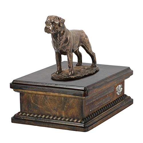 Art-Dog Custom Dog Sitting Statue Memorial Urn - Handmade Cold Cast Bronze on Birch Base – Sturdy and Stylish Urn for Dog’s Ashes – 8.3x11.4x8.7 – 5l – Rottweiler I Art-Dog Custom Dog Sitting Statue Memorial Urn - Handmade Cold Cast Bronze on Birch Base – Sturdy and Stylish Urn for Dog’s Ashes – 8.3x11.4x8.7 – 5l – Rottweiler I von Art-Dog
