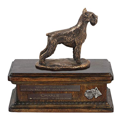 Art-Dog Custom Dog Sitting Statue Memorial Urn - Handmade Cold Cast Bronze on Birch Base – Sturdy and Stylish Urn for Dog’s Ashes – 8.3x11.4x8.7 – 5l – Schnauzer Art-Dog Custom Dog Sitting Statue Memorial Urn - Handmade Cold Cast Bronze on Birch Base – Sturdy and Stylish Urn for Dog’s Ashes – 8.3x11.4x8.7 – 5l – Schnauzer von Art-Dog