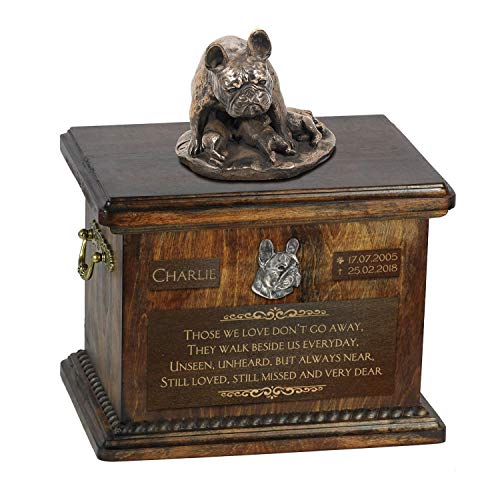Art-Dog Custom Dog Sitzender Hund Statue Gedenkurne - Handgefertigte Kaltguss-Bronze auf Birke Basis - Urne für die Asche des Hundes - 8.3x11.4x8.7-5l - Französische Bulldogge IV Art-Dog Custom Dog Sitzender Hund Statue Gedenkurne - Handgefertigte Kaltguss-Bronze auf Birke Basis - Urne für die Asche des Hundes - 8.3x11.4x8.7-5l - Französische Bulldogge IV von Art-Dog