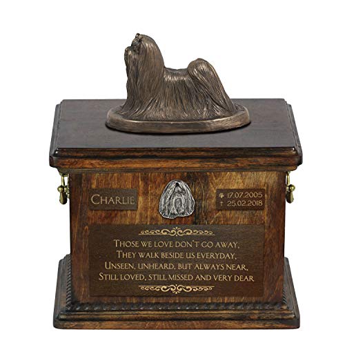 Art-Dog Custom Dog Sitzender Hund Statue Gedenkurne - Handgefertigte Kaltguss-Bronze auf Birke Basis - Urne für die Asche des Hundes - 8.3x11.4x8.7-5l - Shih-tzu Art-Dog Custom Dog Sitzender Hund Statue Gedenkurne - Handgefertigte Kaltguss-Bronze auf Birke Basis - Urne für die Asche des Hundes - 8.3x11.4x8.7-5l - Shih-tzu von Art-Dog