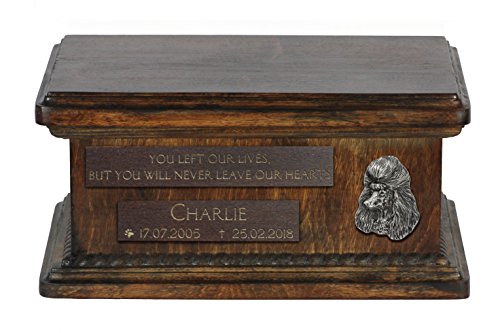 Art-Dog Custom Low Memorial Urne - Handgemachte Bronze Porträt auf Birke Basis - Personalisierte Hund Kremation Box - Langlebige Vessel - 8,3x11,4x4,3" - pudeln Art-Dog Custom Low Memorial Urne - Handgemachte Bronze Porträt auf Birke Basis - Personalisierte Hund Kremation Box - Langlebige Vessel - 8,3x11,4x4,3" - pudeln von Art-Dog