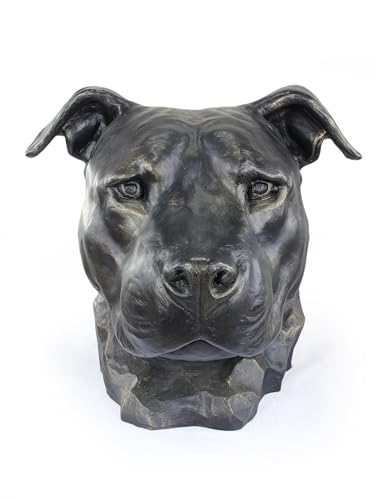 Art-Dog Hundeurne Big Head American Stafforshire Terrier - Handgefertigte Tierurne aus Harz mit Bronze-Finish - Langlebige Urne für Hundeasche - Natürliche Größe 32x34x34cm Art-Dog Hundeurne Big Head American Stafforshire Terrier - Handgefertigte Tierurne aus Harz mit Bronze-Finish - Langlebige Urne für Hundeasche - Natürliche Größe 32x34x34cm von Art-Dog