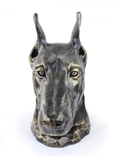 Art-Dog Hundeurne Big Head Doberman - Handgefertigte Tierurne aus Harz mit Bronze-Finish - Langlebige Urne für Hundeasche - Natürliche Größe 40x20x38cm Art-Dog Hundeurne Big Head Doberman - Handgefertigte Tierurne aus Harz mit Bronze-Finish - Langlebige Urne für Hundeasche - Natürliche Größe 40x20x38cm von Art-Dog