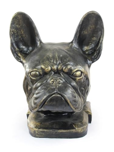 Art-Dog Hundeurne Big Head French Bulldog - Französische Bulldogge - Handgefertigte Tierurne aus Harz mit Bronze-Finish - Langlebige Urne für Hundeasche - Natürliche Größe 38x28x27cm von Art-Dog