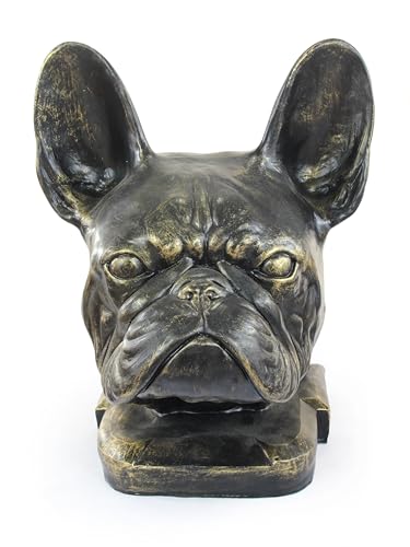 Art-Dog Hundeurne Big Head French Bulldog - Französische Bulldogge - Handgefertigte Tierurne aus Harz mit Bronze-Finish - Langlebige Urne für Hundeasche - Natürliche Größe 38x28x27cm von Art-Dog