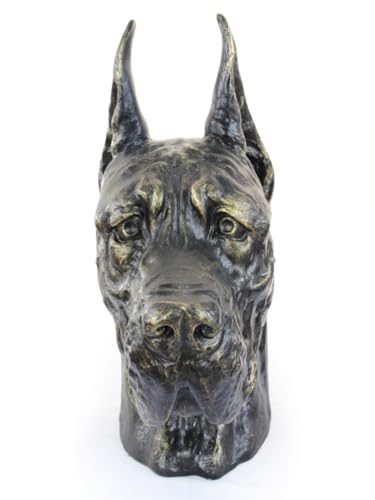 Art-Dog Hundeurne Big Head Great Dane I - Handgefertigte Tierurne aus Harz mit Bronze-Finish - Langlebige Urne für Hundeasche - Natürliche Größe 38x17x31cm von Art-Dog