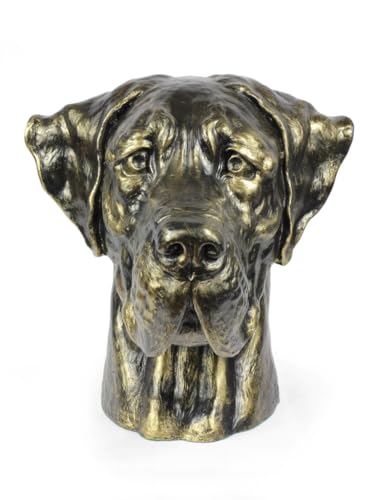 Art-Dog Hundeurne Big Head Great Dane Iii - Handgefertigte Tierurne aus Harz mit Bronze-Finish - Langlebige Urne für Hundeasche - Natürliche Größe 29x28x33cm von Art-Dog